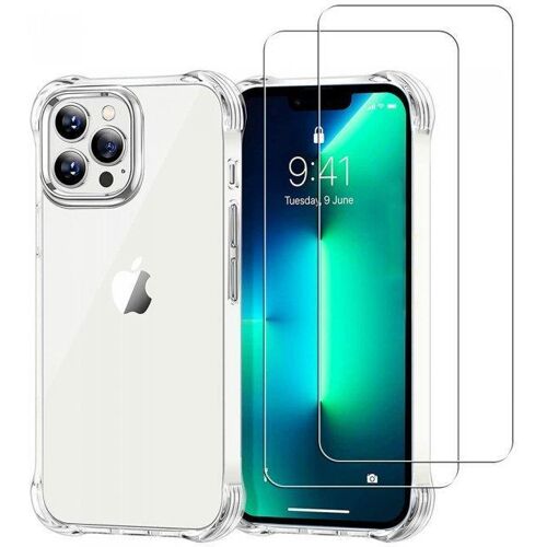 Hülle iPhone 13 Pro und 2 schutzfolien - TPU - Transparent