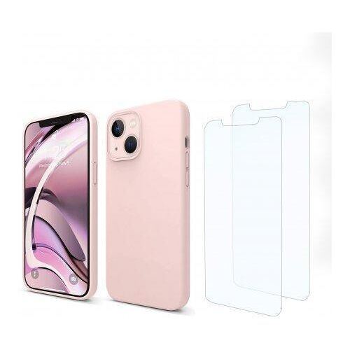 Hülle iPhone 13 und 2 schutzfolien - Silikon - Rosa