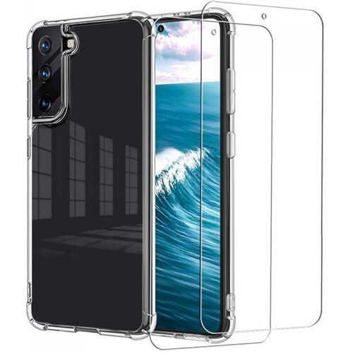 Hülle Galaxy S21 5G und 2 schutzfolien - Silikon - Transparent