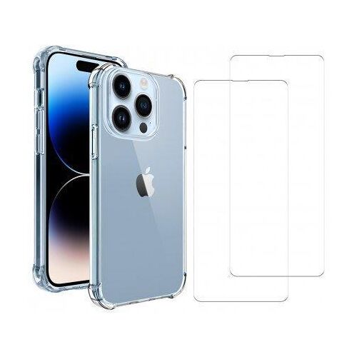 Hülle iPhone 14 Pro und 2 schutzfolien - TPU - Transparent
