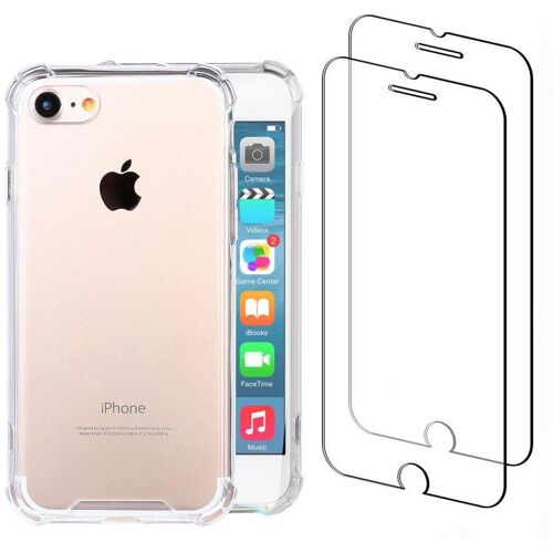 Hülle iPhone SE(2020/2022)/iPhone 8/7 und 2 schutzfolien - Recycelter Kunststoff - Transparent