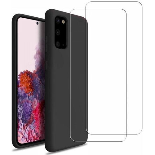 Hülle Galaxy S20 FE und 2 schutzfolien - Silikon - Schwarz