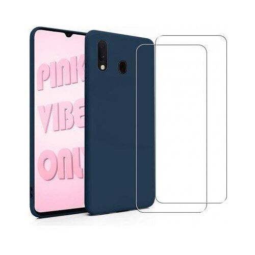 Hülle Galaxy A40 und 2 schutzfolien - Silikon - Blau