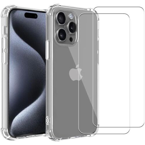 Hülle iPhone 16 Pro Max und 2 schutzfolien - TPU - Transparent