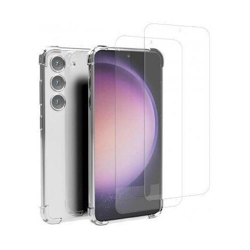Hülle Galaxy S23 und 2 schutzfolien - TPU - Transparent
