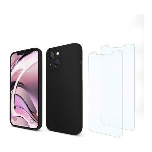 Hülle iPhone 13 mini und 2 schutzfolien - Silikon - Schwarz
