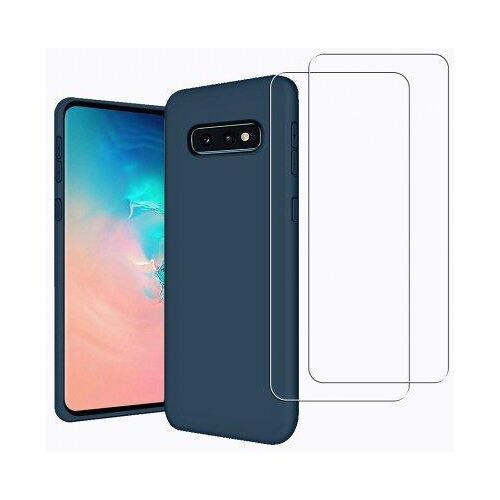 Hülle Galaxy S10e und 2 schutzfolien - TPU - Blau