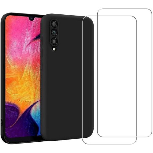 Hülle Galaxy A50 und 2 schutzfolien - Silikon - Schwarz