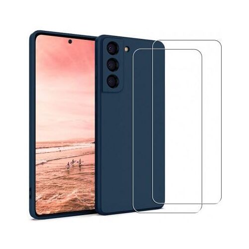 Hülle Galaxy S22 5G und 2 schutzfolien - Silikon - Blau