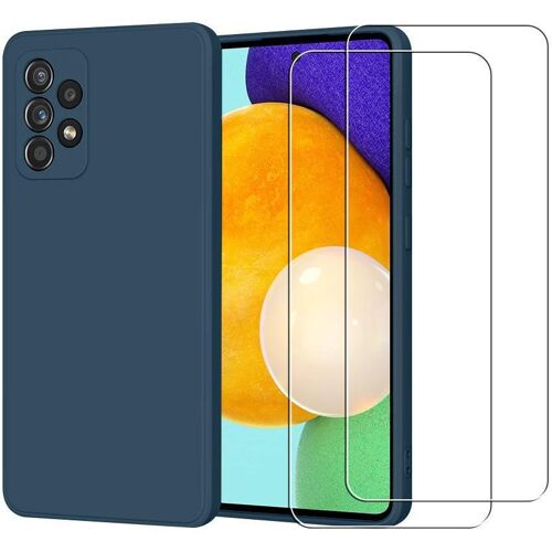 Hülle Galaxy A52 und 2 schutzfolien - Silikon - Blau