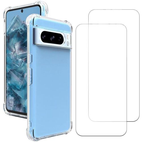 Hülle Google Pixel 8 Pro und 2 schutzfolien - TPU - Transparent