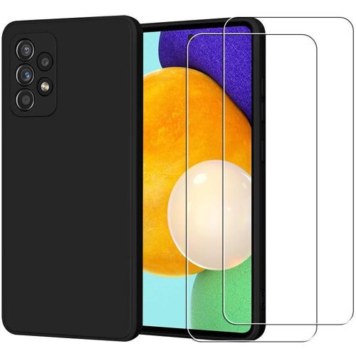 Hülle Galaxy A52 und 2 schutzfolien - Silikon - Schwarz