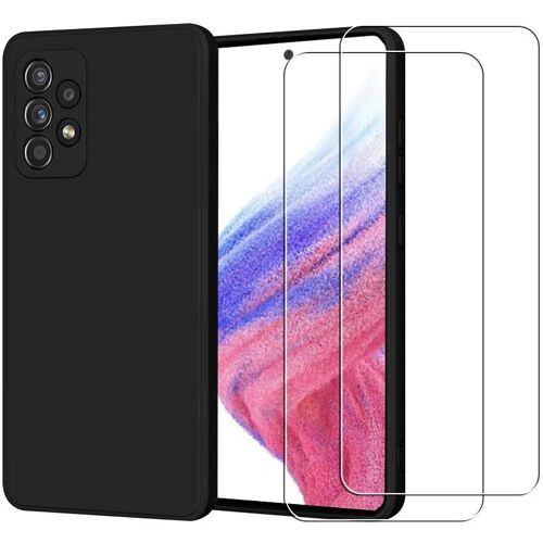 Hülle Galaxy A53 5G und 2 schutzfolien - Silikon - Schwarz
