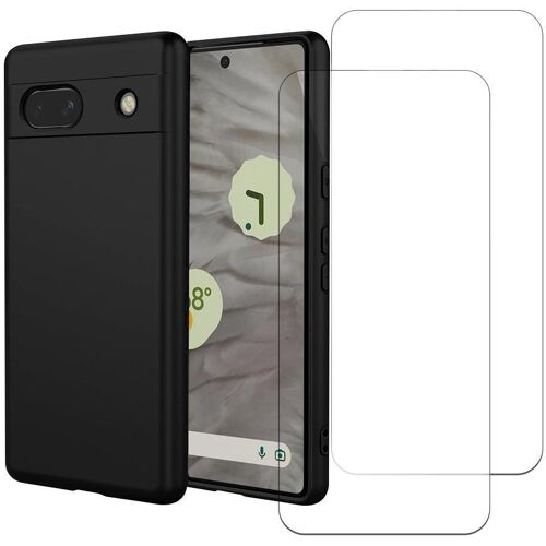 Hülle Google Pixel 7a und 2 schutzfolien - Silikon - Schwarz