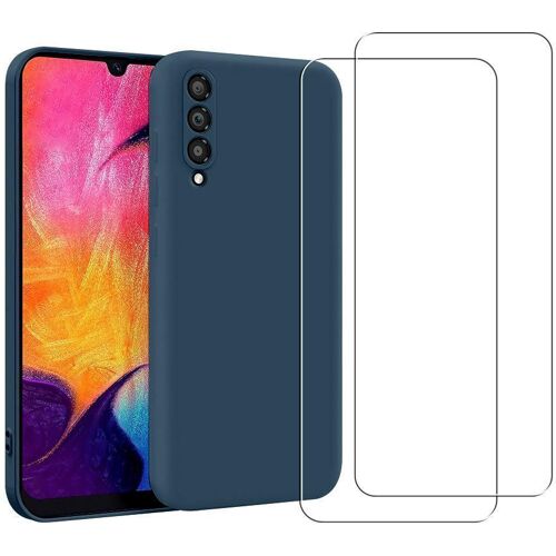 Hülle Galaxy A50 und 2 schutzfolien - Silikon - Blau