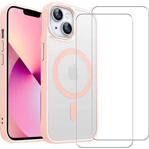Hülle iPhone 13 und 2 schutzfolien - TPU - Rosa