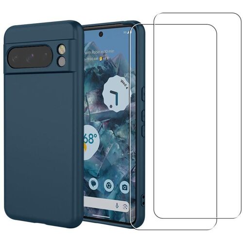 Hülle Google Pixel 8 Pro und 2 schutzfolien - Silikon - Blau