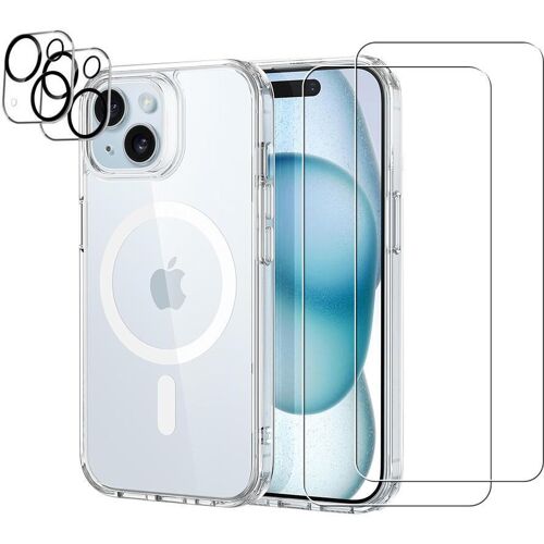 Hülle iPhone 15 und 2 schutzfolien - TPU - Transparent
