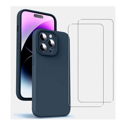 Hülle iPhone 14 Pro und 2 schutzfolien - TPU - Blau
