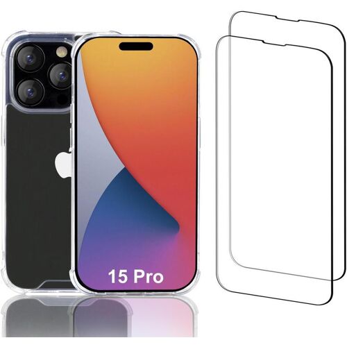 Hülle iPhone 15 Pro und 2 schutzfolien - Recycelter Kunststoff - Transparent
