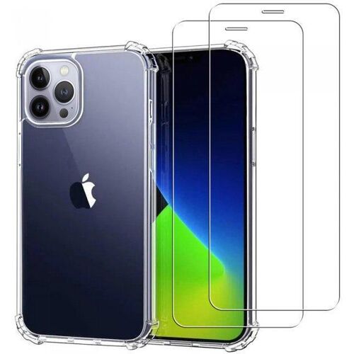 Hülle iPhone 13 Pro Max und 2 schutzfolien - TPU - Transparent