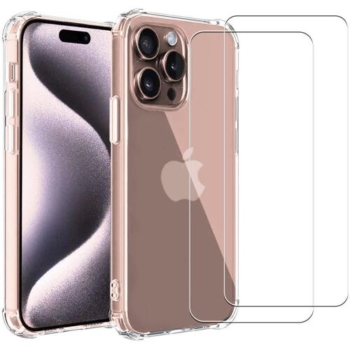 Hülle iPhone 16 Pro und 2 schutzfolien - TPU - Transparent