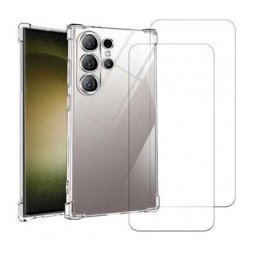 Hülle Galaxy S24 Ultra und 2 schutzfolien - TPU - Transparent