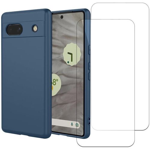 Hülle Pixel 7A und 2 schutzfolien - Silikon - Blau