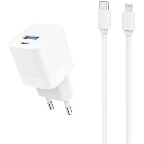 Kabel und Wandgesteck (USB-C + Lightning) 20W - WTK