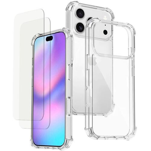 Hülle iPhone 17 Pro und 2 schutzfolien - TPU - Transparent