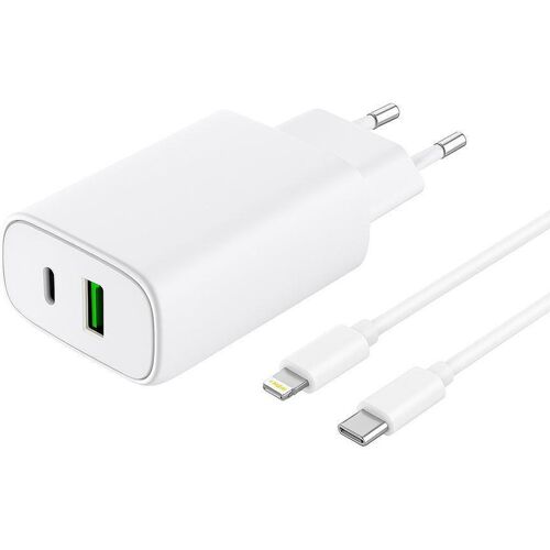 Kabel und Wandgesteck (USB-C + Lightning) 20W - WTK