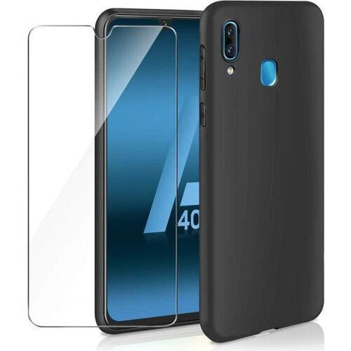 Hülle Galaxy A40 und 2 schutzfolien - Silikon - Schwarz