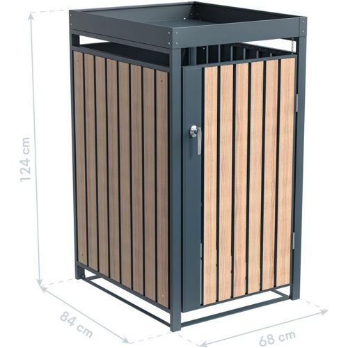 Tchibo - Mülltonnenbox mit Blumenkasten - 68x84x124cm - anthrazit - Stahl