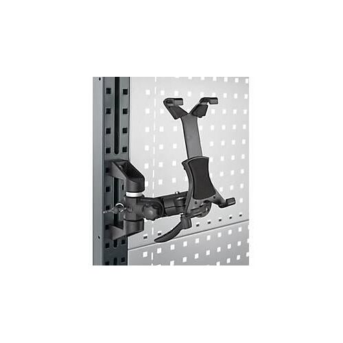 Tablethalter für AST31 Tischaufbau, für 1 Tablet bis 7,8“, Klemmbereich verstellbar, um 360° drehbar, neigbar, Kunststoff/Schaumstoff, schwarz