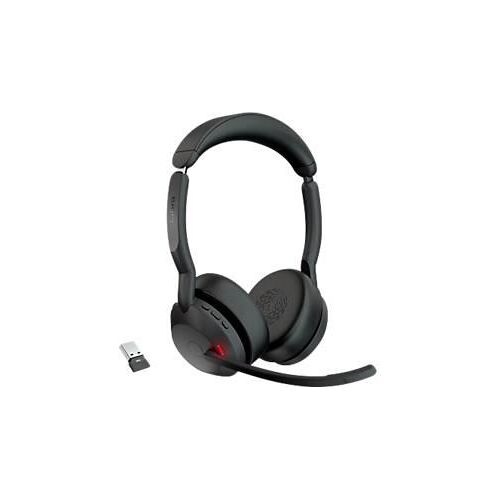 Headset Jabra Evolve2 55 link380a Stereo, Reichweite bis 30 m, bis 10 h, MS-Teams optimiert, schwarz