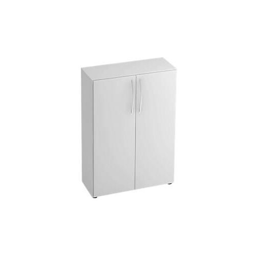 Schrank TARA, 3 Ordnerhöhen, B 800 x T 330 x H 1144 mm, Flügeltüren, 2 Fachböden, stapelbar, lichtgrau
