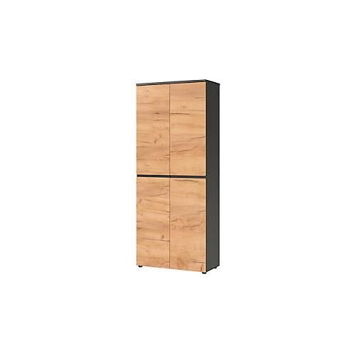 Schrank Boston, 5 Ordnerhöhen, B 800 x T 400 x H 1970 mm, Dekor Graphit & Navarra Eiche