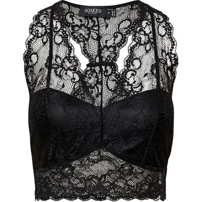Soaked In Luxury Dolly Bralette - Schwarz - V-Ausschnitt Rückverschluss - Brassière Soaked In Luxury Dolly Bralette - Schwarz - V-Ausschnitt Rückverschluss - Brassière