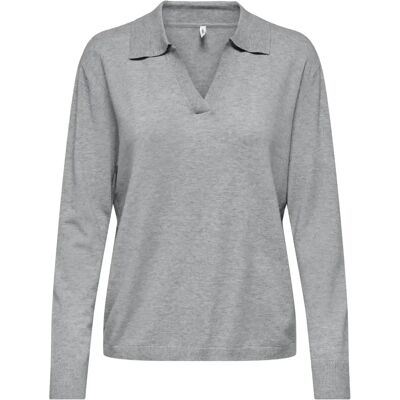 Langarm-Poloshirt für Damen Only Libi Life Gris S Femme Langarm-Poloshirt für Damen Only Libi Life Gris S Femme