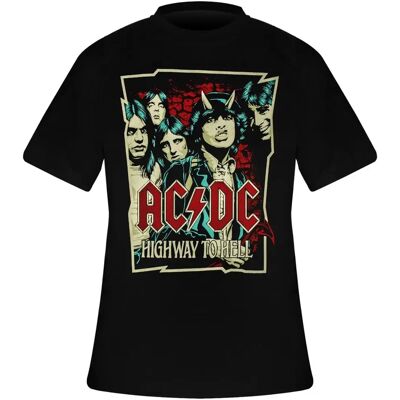 HeyRusty AC/DC Highway To Hell Skizze Schwarze Große - T-Shirt HeyRusty AC/DC Highway To Hell Skizze Schwarze Große - T-Shirt