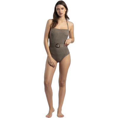 Badeanzug mit Bandeau für Damen Admas Fresh Leaves Grau 48 Femme Badeanzug mit Bandeau für Damen Admas Fresh Leaves Grau 48 Femme