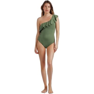 Einteiliger Badeanzug mit seitlichen Rüschen für damen Admas Vert 48 Femme Einteiliger Badeanzug mit seitlichen Rüschen für damen Admas Vert 48 Femme