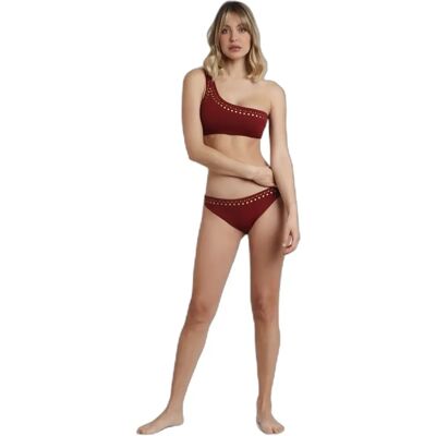 Asymmetrischer zweiteiliger Badeanzug, Damen Admas Metallic Stones Rouge 46 Femme Asymmetrischer zweiteiliger Badeanzug, Damen Admas Metallic Stones Rouge 46 Femme
