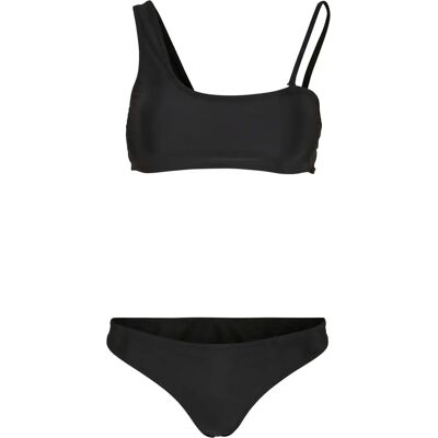 Bikini für Damen Urban Classics recycled asymmetric top Noir XS Femme Bikini für Damen Urban Classics recycled asymmetric top Noir XS Femme