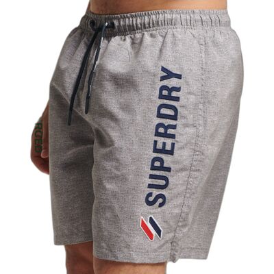 Badeshorts mit appliziertem Muster Superdry Code Grau S Homme Badeshorts mit appliziertem Muster Superdry Code Grau S Homme