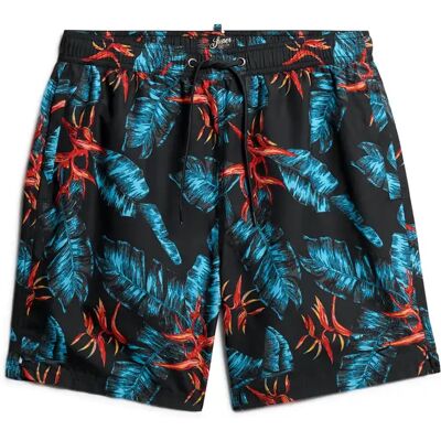Badehose mit Hawaii-Print Superdry Bleu M Homme Badehose mit Hawaii-Print Superdry Bleu M Homme