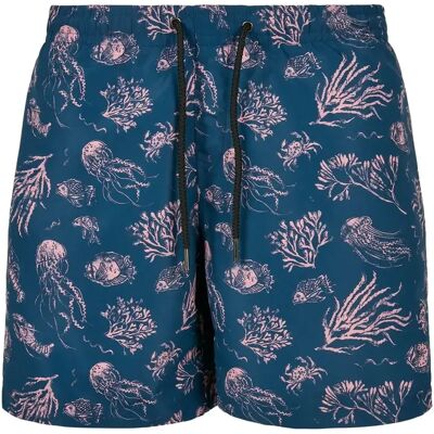 Badeshorts mit Muster Urban Classics Bleu L Homme Badeshorts mit Muster Urban Classics Bleu L Homme