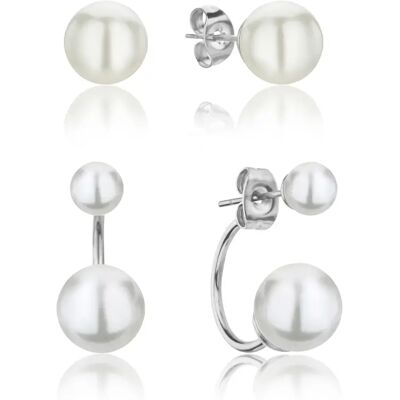 Set aus 2 Paar Damenohrringen Isabella Ford Agata Pearl Argenté TU Femme Set aus 2 Paar Damenohrringen Isabella Ford Agata Pearl Argenté TU Femme