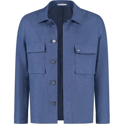 Überhemd Michael Kors Pure Linen Bleu 44 Homme Überhemd Michael Kors Pure Linen Bleu 44 Homme