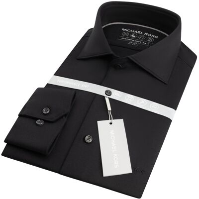 Slim-Fit-Hemd Michael Kors Performance Knit Schwarz 38 Homme Slim-Fit-Hemd Michael Kors Performance Knit Schwarz 38 Homme